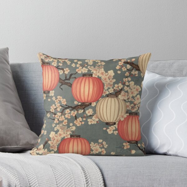 Item preview, Seamless Lantern and Cherry Blossom Pattern – Japanese Festival Design designed and sold by Vandy Fullam.