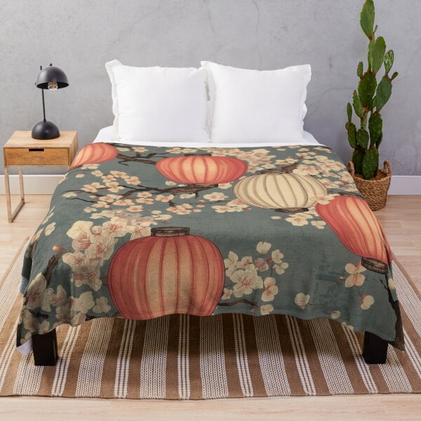 Item preview, Seamless Lantern and Cherry Blossom Pattern – Japanese Festival Design designed and sold by Vandy Fullam.