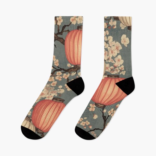 Item preview, Seamless Lantern and Cherry Blossom Pattern – Japanese Festival Design designed and sold by Vandy Fullam.