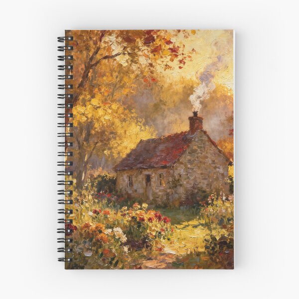 Item preview, Old English Stone Cottage Garden in Autumn designed and sold by MeadowFarmPrint.