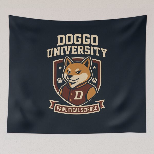 Item preview, Doggo University – Funny Shiba Inu Pawlitical Science Design for Pet Lovers designed and sold by Rest Babe.