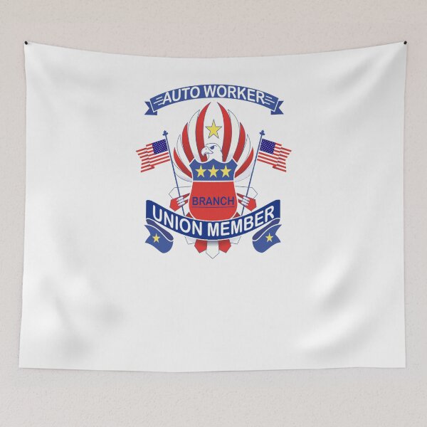 Item preview, Auto Worker Union Member American Flags Eagle designed and sold by OurFunnyDesigns.