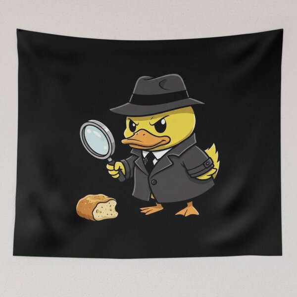 Item preview, Detective Duck Cartoon – Funny Noir Duck with Magnifying Glass designed and sold by Whisky1111.