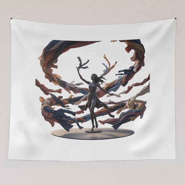 Item preview, Elegant Dancing Statue with Flowing Fabrics designed and sold by DroolWorthyUS.