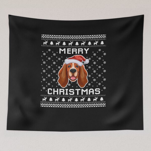 Artikelvorschau, Bloodhound Hund, Frohe Weihnachten, Weihnachtsgeschenk, Weihnachtsgeschenk entworfen und verkauft von LusterCraft.