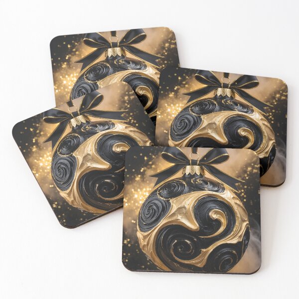 Item preview, Gilded Charms – Black and Gold Holiday Ornament Art designed and sold by LaLi-Designs.