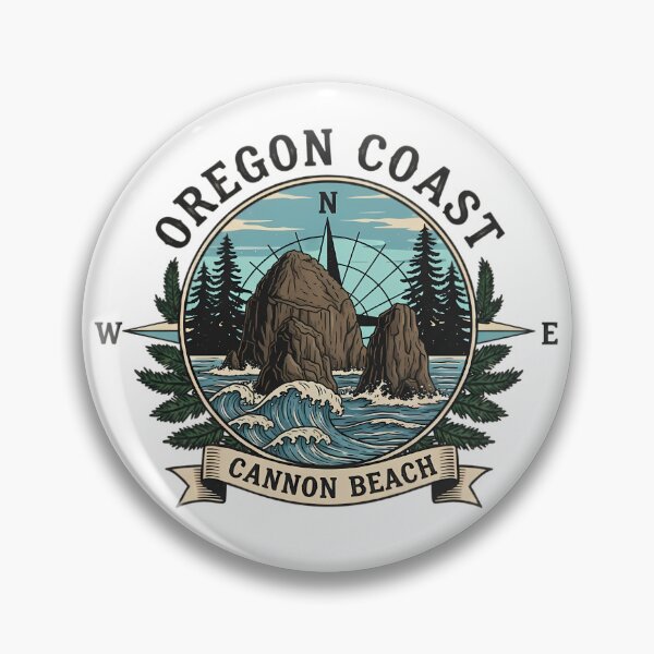 Item preview, Cannon Beach, Oregon Coast - Vintage Pacific Northwest Emblem designed and sold by Digital Dreams Arts.