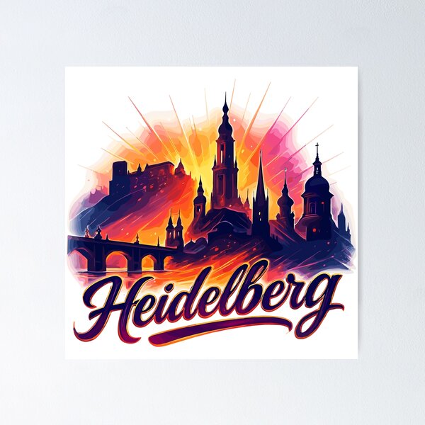 Item preview, Heidelberg city silhouette magnificent gift designed and sold by Pineapple-Tree.