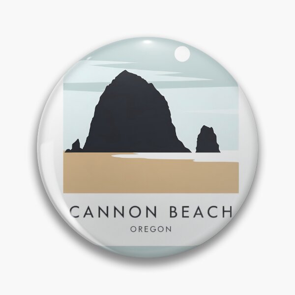 Item preview, Minimalist Cannon Beach, Oregon - Modern Haystack Rock Art Print designed and sold by Digital Dreams Arts.