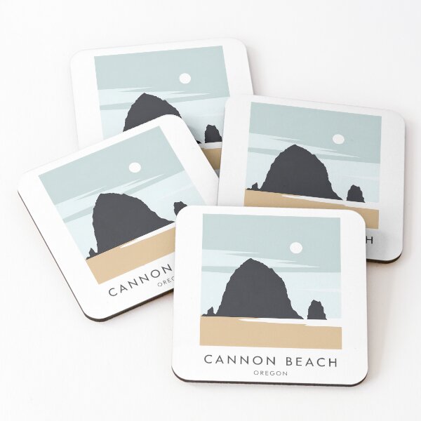 Item preview, Minimalist Cannon Beach, Oregon - Modern Haystack Rock Art Print designed and sold by Digital Dreams Arts.