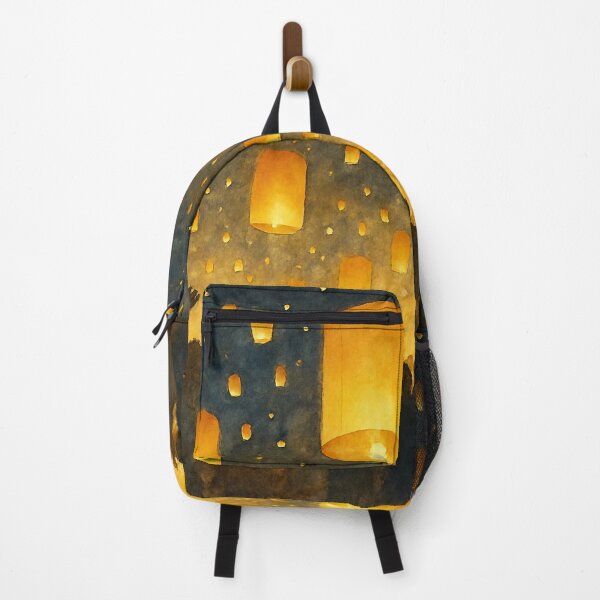 Item preview, Lantern Night — Yi Peng Sky Lantern Festival (Watercolor, Horizontal) designed and sold by LaiThaiPatterns.