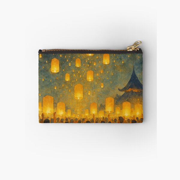 Item preview, Lantern Night — Yi Peng Sky Lantern Festival (Watercolor) designed and sold by LaiThaiPatterns.