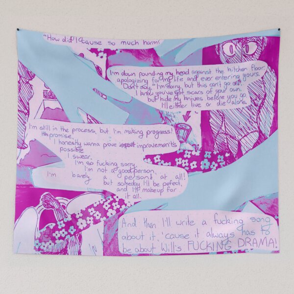 Item preview, Against The Kitchen Floor - Purple Variant designed and sold by HeadInTheGalaxy.
