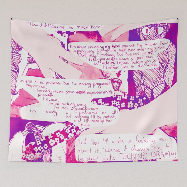 Item preview, Against The Kitchen Floor - Pink Variant designed and sold by HeadInTheGalaxy.