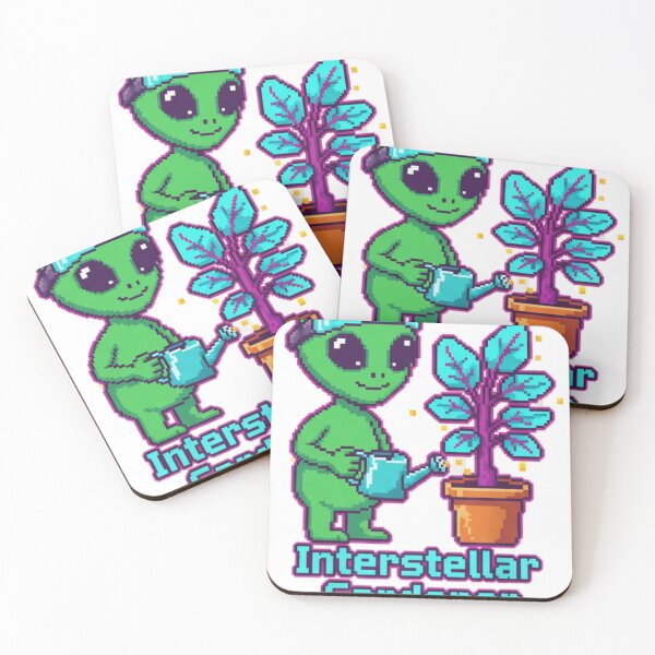 Item preview, Interstellar Gardener - Pixel Alien Plant Lover designed and sold by Shub22.