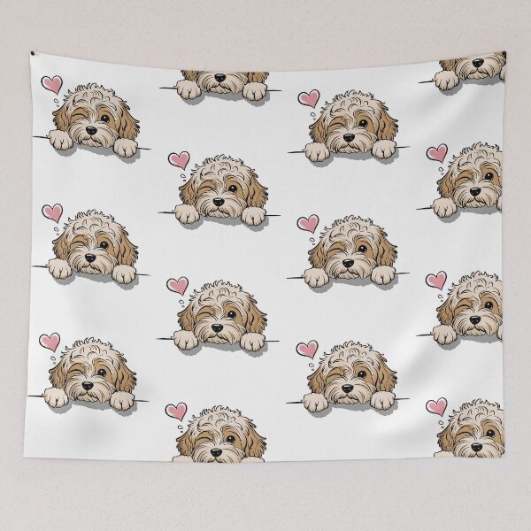 Item preview, Fluffy Cavapoo Puppy Winking With Love designed and sold by Christomized.