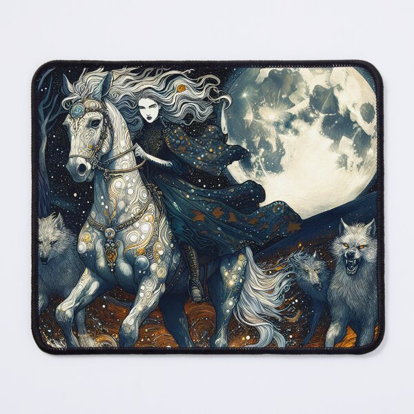 Item preview, The Wolves of Autumn Moonrider | Mythic Fantasy Artwork designed and sold by Stoneflower-Art.