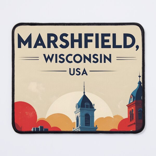 Item preview, Marshfield Wisconsin 1950s USA Vintage Travel Tourism designed and sold by TravelersGems.
