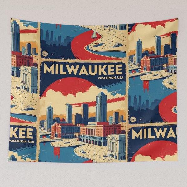 Item preview, Milwaukee Wisconsin 1950s USA Vintage Travel Tourism designed and sold by TravelersGems.