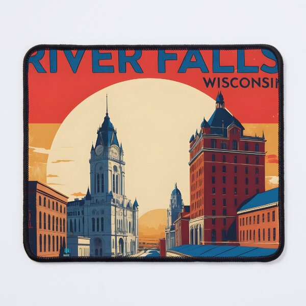 Item preview, River Falls Wisconsin 1950s USA Vintage Travel Tourism designed and sold by TravelersGems.
