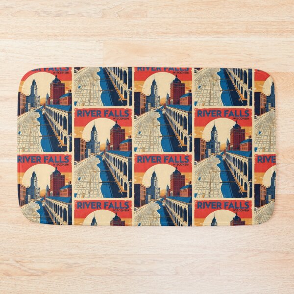 Item preview, River Falls Wisconsin 1950s USA Vintage Travel Tourism designed and sold by TravelersGems.