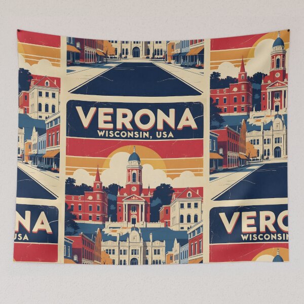 Item preview, Verona Wisconsin 1950s USA Vintage Travel Tourism designed and sold by TravelersGems.