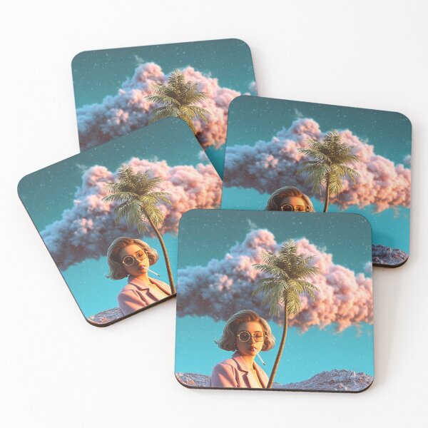 Item preview, Surreal Portrait with Palm Tree and Pastel Cloud Background designed and sold by Jirka Svetlik, Studio Illuvision.