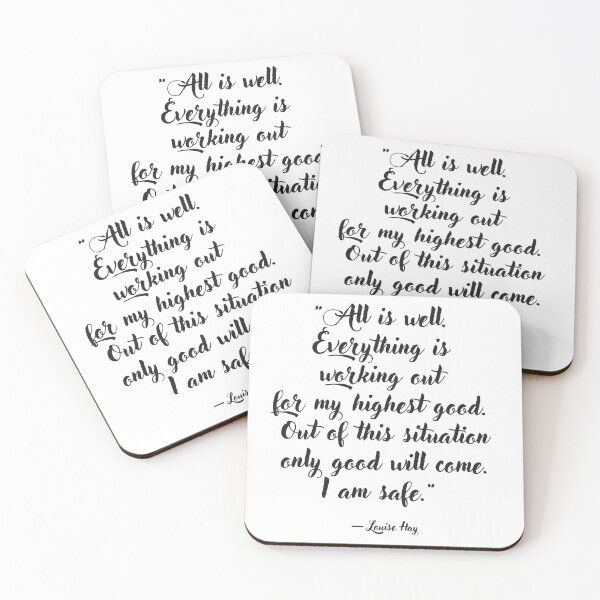 Item preview, All is well. Everything is working out for my highest good. Out of this situation only good will come. I am safe - Louise Hay designed and sold by EnlightParis.