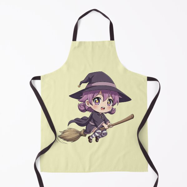 Item preview, Cute Chibi Witch on Broom Whimsical Halloween Art Adorable Kawaii Flying Sorceress designed and sold by bvdesignart.