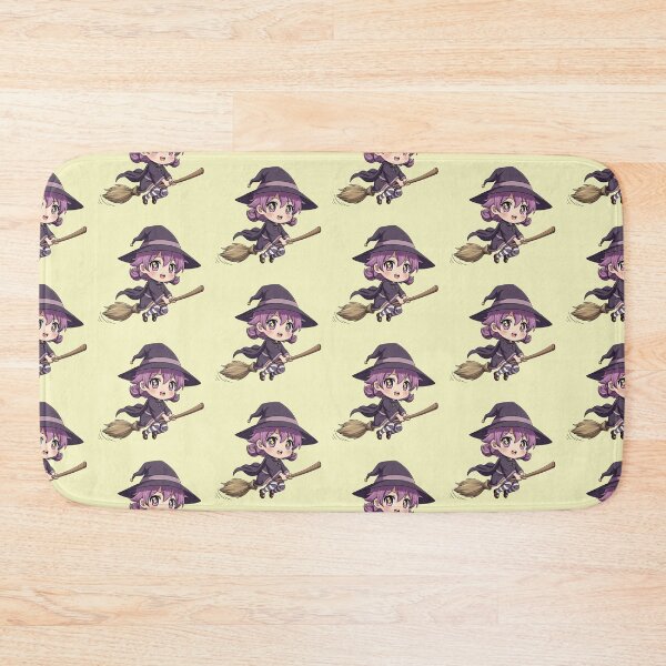 Item preview, Cute Chibi Witch on Broom Whimsical Halloween Art Adorable Kawaii Flying Sorceress designed and sold by bvdesignart.