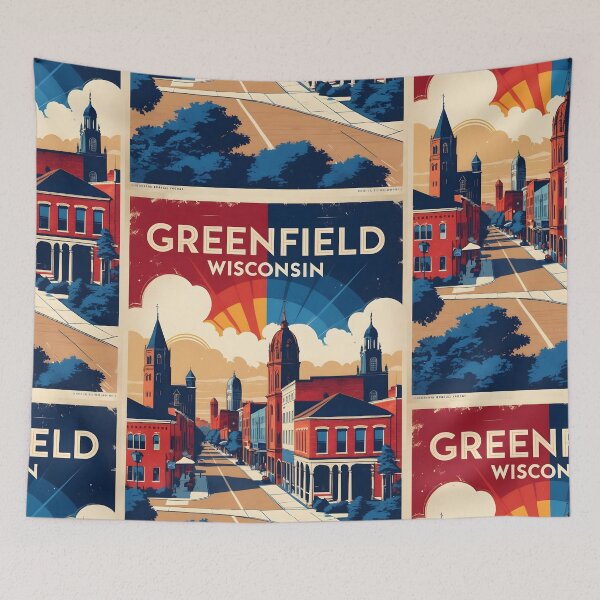 Item preview, Greenfield Wisconsin 1950s USA Vintage Travel Tourism designed and sold by TravelersGems.