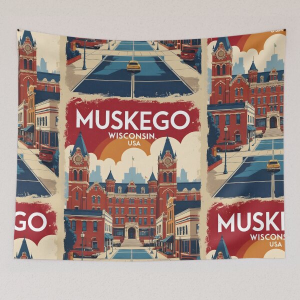 Item preview, Muskego Wisconsin 1950s USA Vintage Travel Tourism designed and sold by TravelersGems.