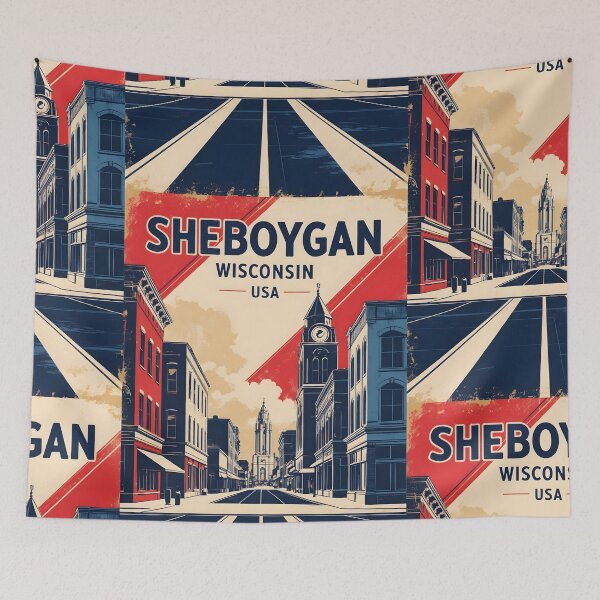 Item preview, Sheboygan Wisconsin 1950s USA Vintage Travel Tourism designed and sold by TravelersGems.