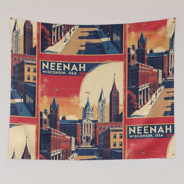 Item preview, Neenah Wisconsin 1950s USA Vintage Travel Tourism designed and sold by TravelersGems.