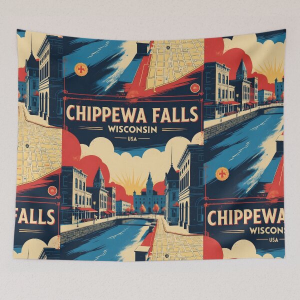Item preview, Chippewa Wisconsin 1950s USA Vintage Travel Tourism designed and sold by TravelersGems.