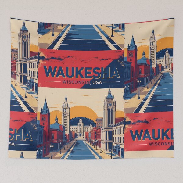 Item preview, Waukesha Wisconsin 1950s USA Vintage Travel Tourism designed and sold by TravelersGems.