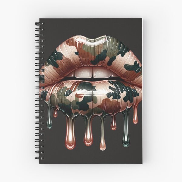 Item preview, Glossy Camo Lips – Dripping Camouflage Lip Art designed and sold by Margival.