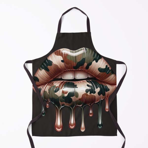 Item preview, Glossy Camo Lips – Dripping Camouflage Lip Art designed and sold by Margival.
