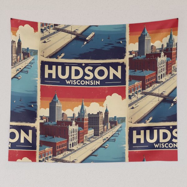 Item preview, Hudson Wisconsin 1950s USA Vintage Travel Tourism designed and sold by TravelersGems.