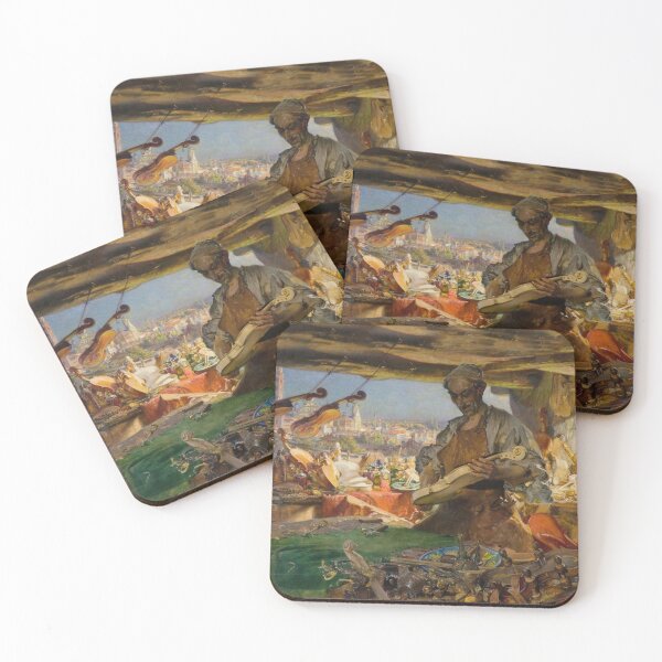 Item preview, The Violin Maker vintage painting artwork designed and sold by Vintage Designs +.