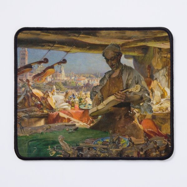 Item preview, The Violin Maker vintage painting artwork designed and sold by Vintage Designs +.