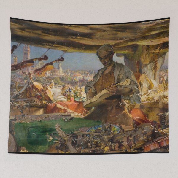 Item preview, The Violin Maker vintage painting artwork designed and sold by Vintage Designs +.