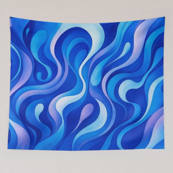 Item preview, Flowing shapes in blue designed and sold by Sigtrix.