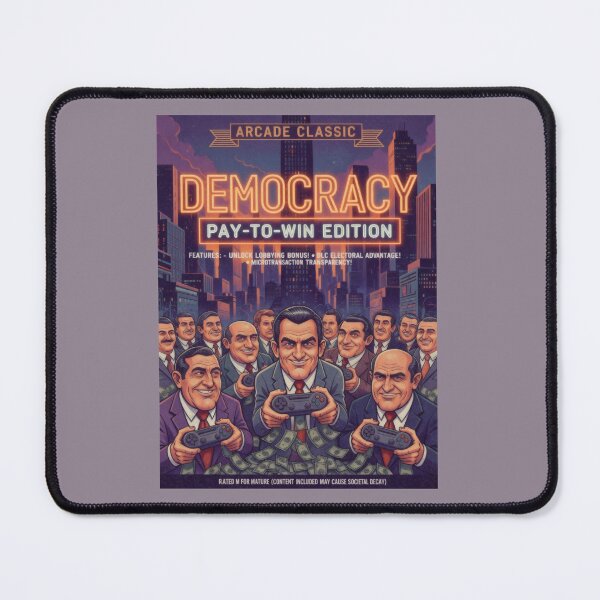 Item preview, Democracy: Pay-to-Win Edition | Parody Retro Video Game Political Protest T-Shirt designed and sold by Monkey Chéri Studio.