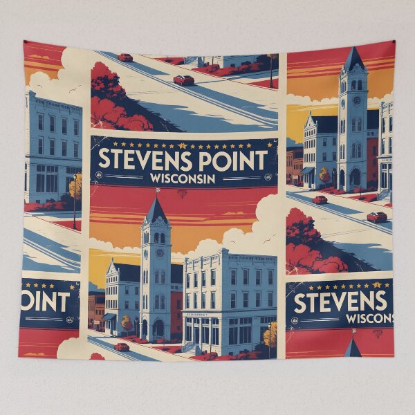 Item preview, Stevens Point Wisconsin 1950s USA Vintage Travel Tourism designed and sold by TravelersGems.