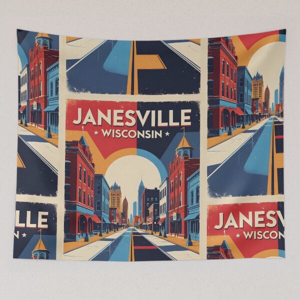 Item preview, Janesville Wisconsin 1950s USA Vintage Travel Tourism designed and sold by TravelersGems.