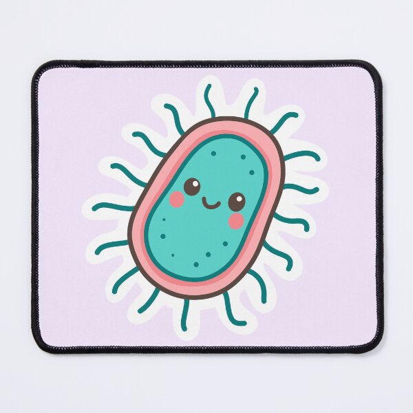 Item preview, Cute Bacteria Art – Kawaii Microbe in Pink & Teal  designed and sold by CuteLabz.