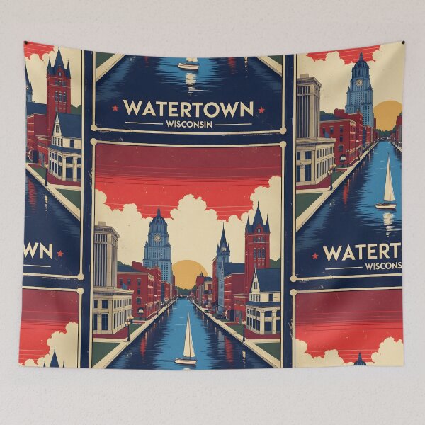 Item preview, Watertown Wisconsin 1950s USA Vintage Travel Tourism designed and sold by TravelersGems.