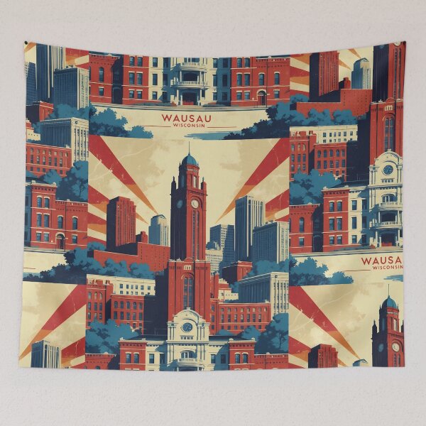 Item preview, Wausau Wisconsin 1950s USA Vintage Travel Tourism designed and sold by TravelersGems.