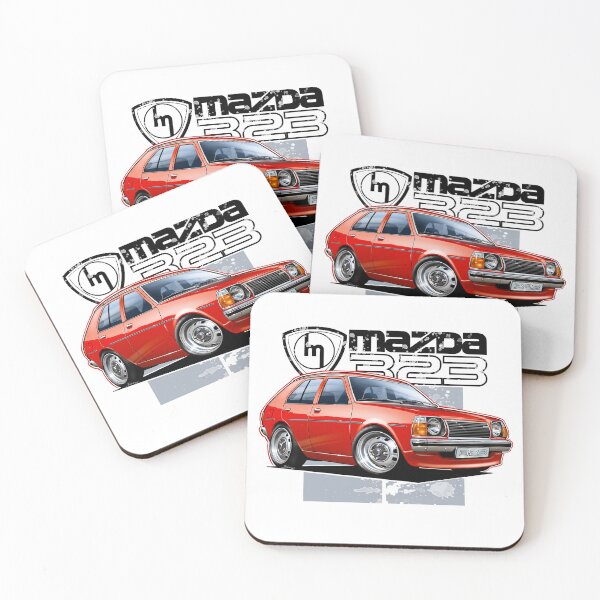 Item preview, Mazda 323 RWD Retro Hatchback Illustration designed and sold by Petrolhead T-Shirts and Art.